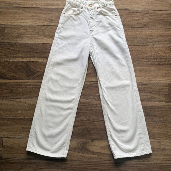 Bite Studios W24 L30 | White Wide Leg High Waist Denim Jeans - Picture 3 of 11
